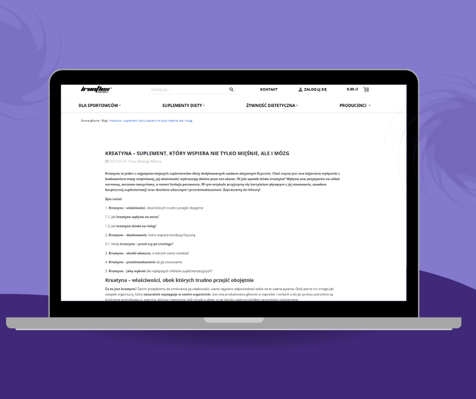 Wpisy blogowe dla producenta suplementów diety