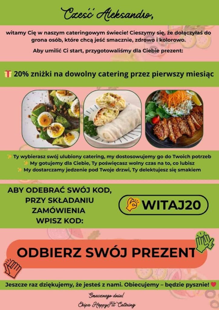 Newsletter dla cateringu dietetycznego 1