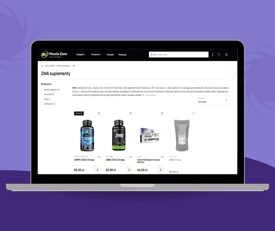 Opisy kategorii dla producenta suplementów diety